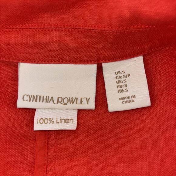 Cynthia Rowley Linen Jacket Womens Small Coral Asymmetrical Zipper Moto Style - Picture 5 of 8